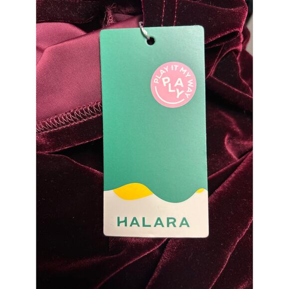 Halara Everyday Deep V Neck Long Sleeve Ruffle Hem Velvet Mini Party Dress XL - Picture 8 of 9